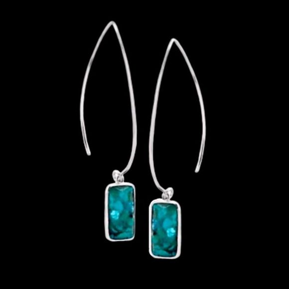 SILPADA OASIS Sterling Silver 925 Turquoise Drop Dangle Earrings NIB - Picture 5 of 14